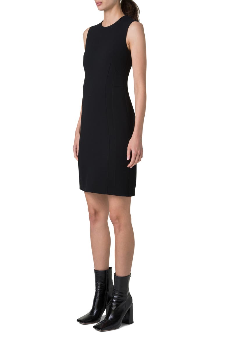 Wool Crepe Sheath Dress, Alternate, color, BLACK