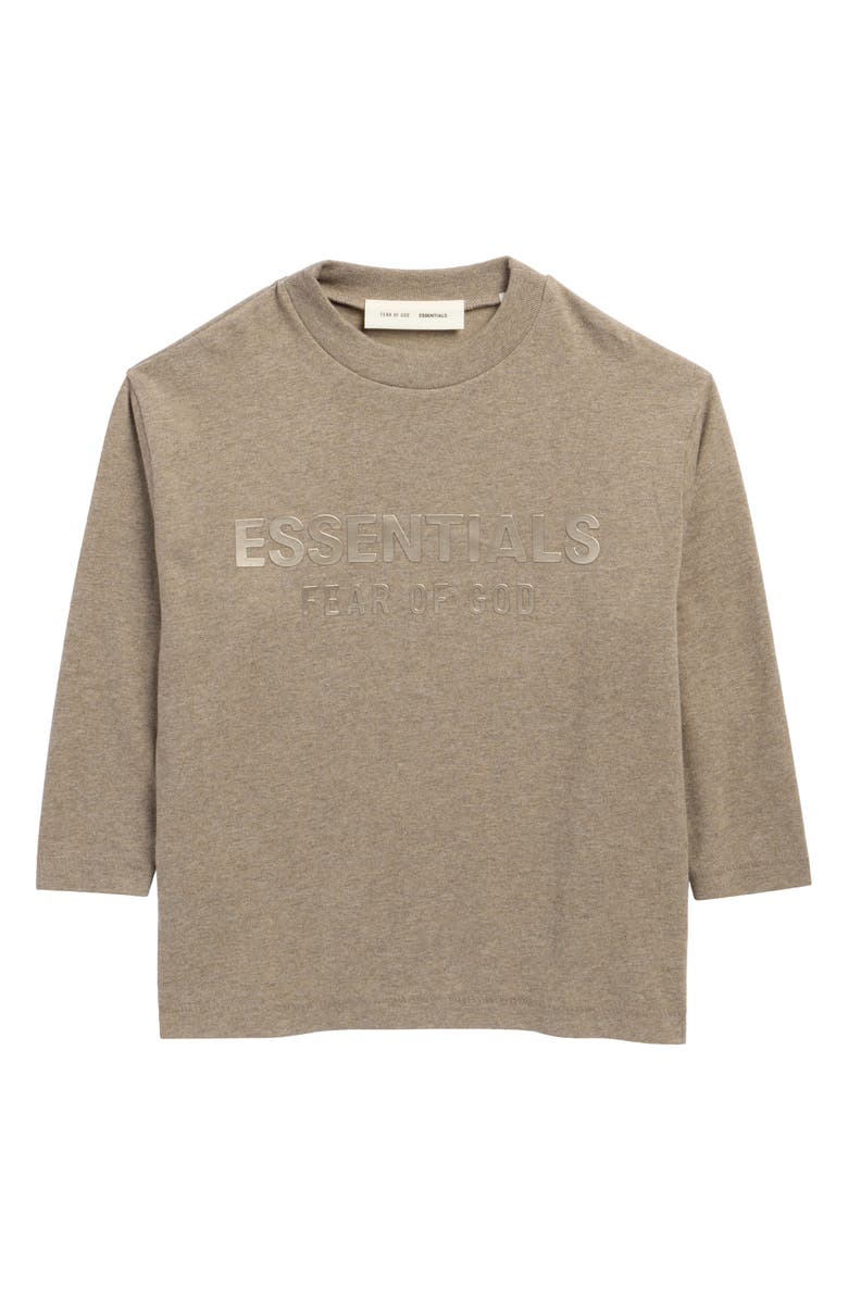 Fear of God Essentials Kids' Classic Metallic Logo Long Sleeve T-Shirt, Main, color, Homestead Heather