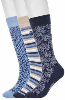 Original Penguin Ayres Floral Assorted 3-Pack Crew Socks