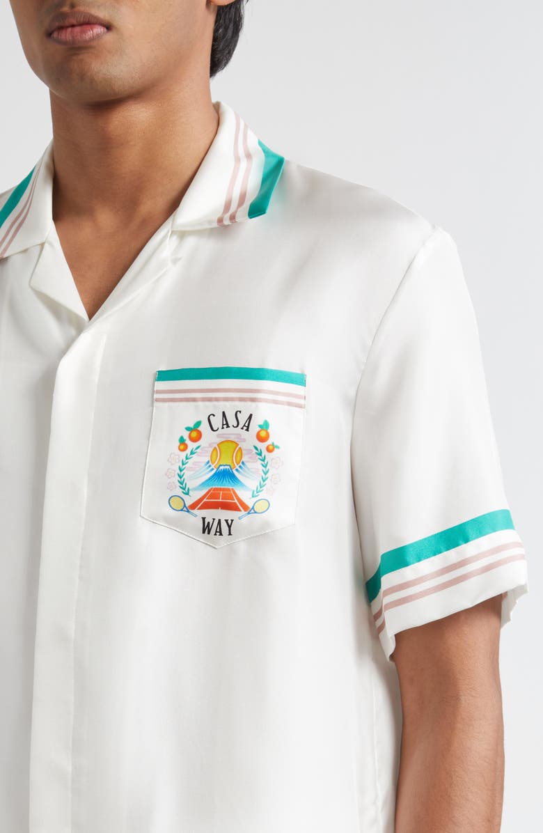 Casablanca Casa Way Silk Camp Shirt, Alternate, color, Casa Way