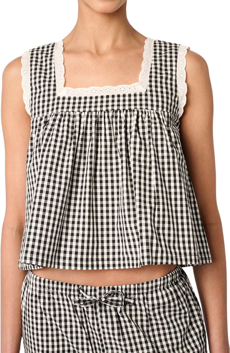 WeWoreWhat Square Neck Baby Doll Top, Alternate, color, Black Multi