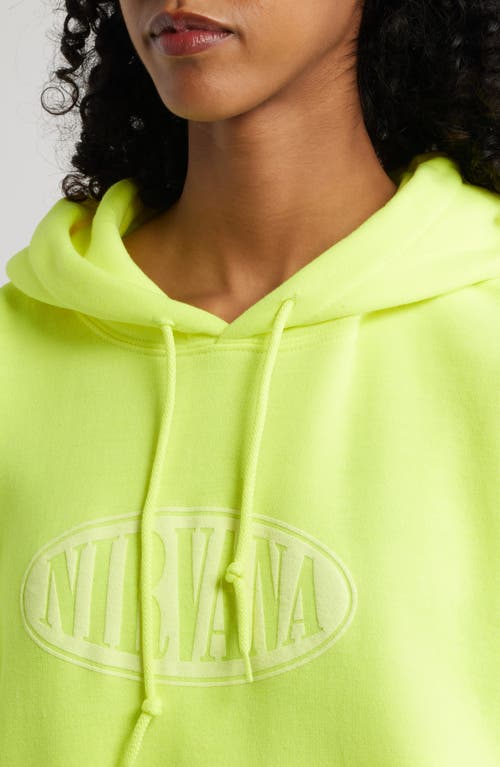 Merch Traffic Nirvana Puff Print Logo Graphic Hoodie In Green