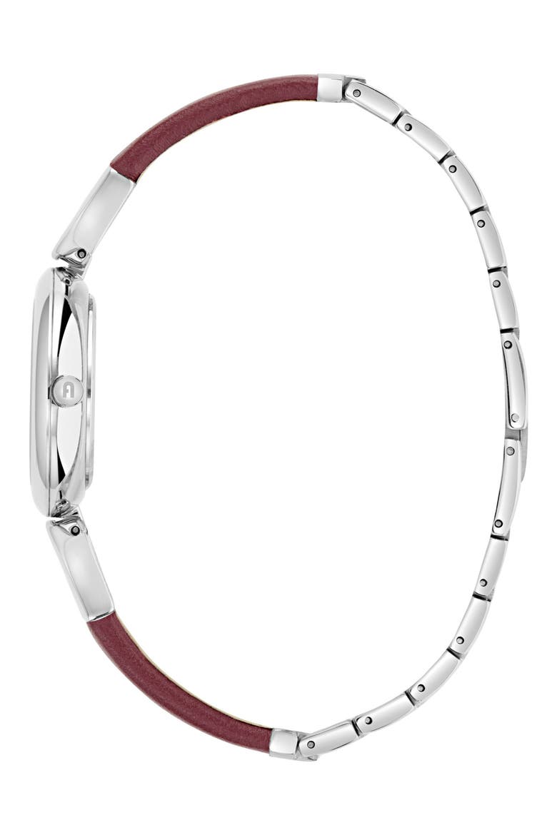 Glamour Chic Mixed Material Bracelet Watch, 28mm, Alternate, color, SILVER-TONE