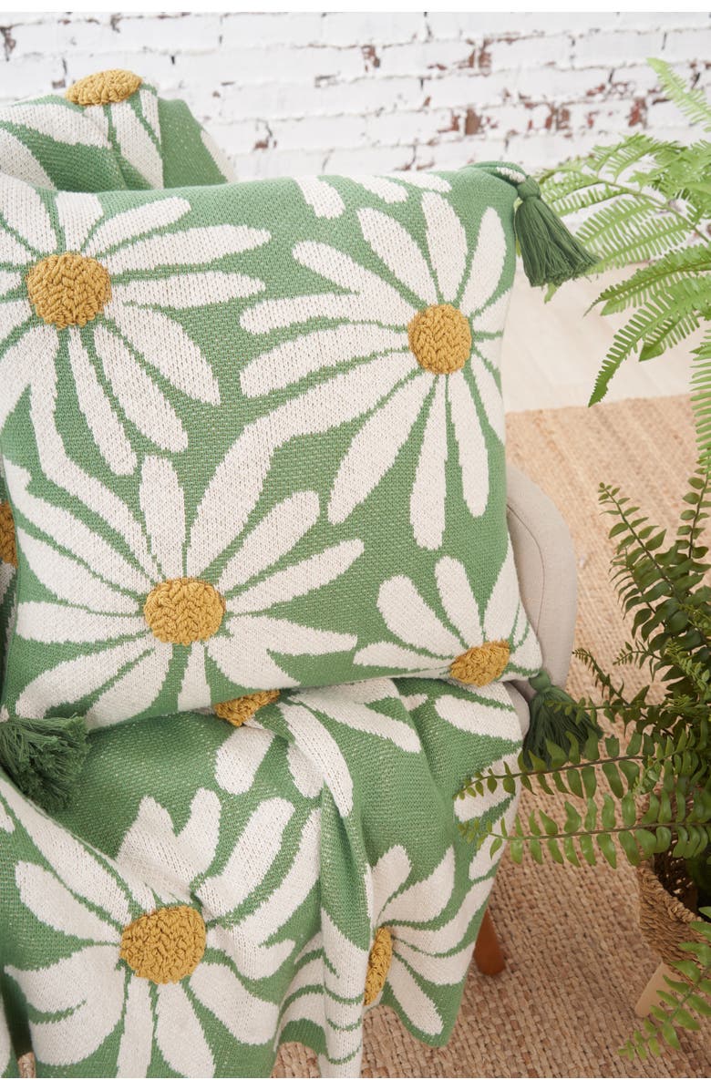 carol & frank Daisy Throw Pillow, Alternate, color, Beige