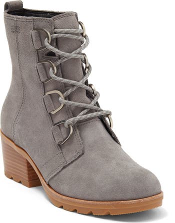 sorel cate waterproof block heel bootie