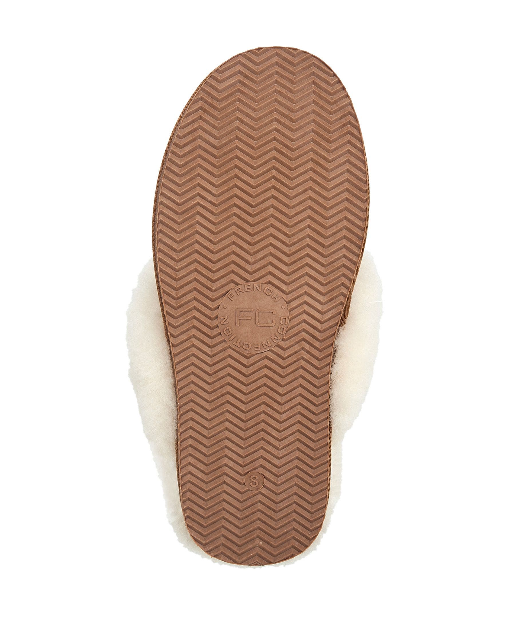 Gens Fur Band Open Slipper, Alternate, color, Chestnut