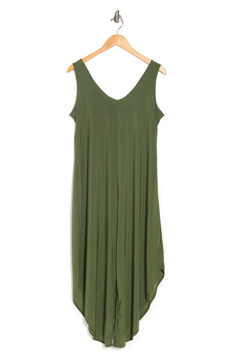 TASH AND SOPHIE V-Neck Sleeveless Wide Leg Jumpsuit, Alternate, color, Olive