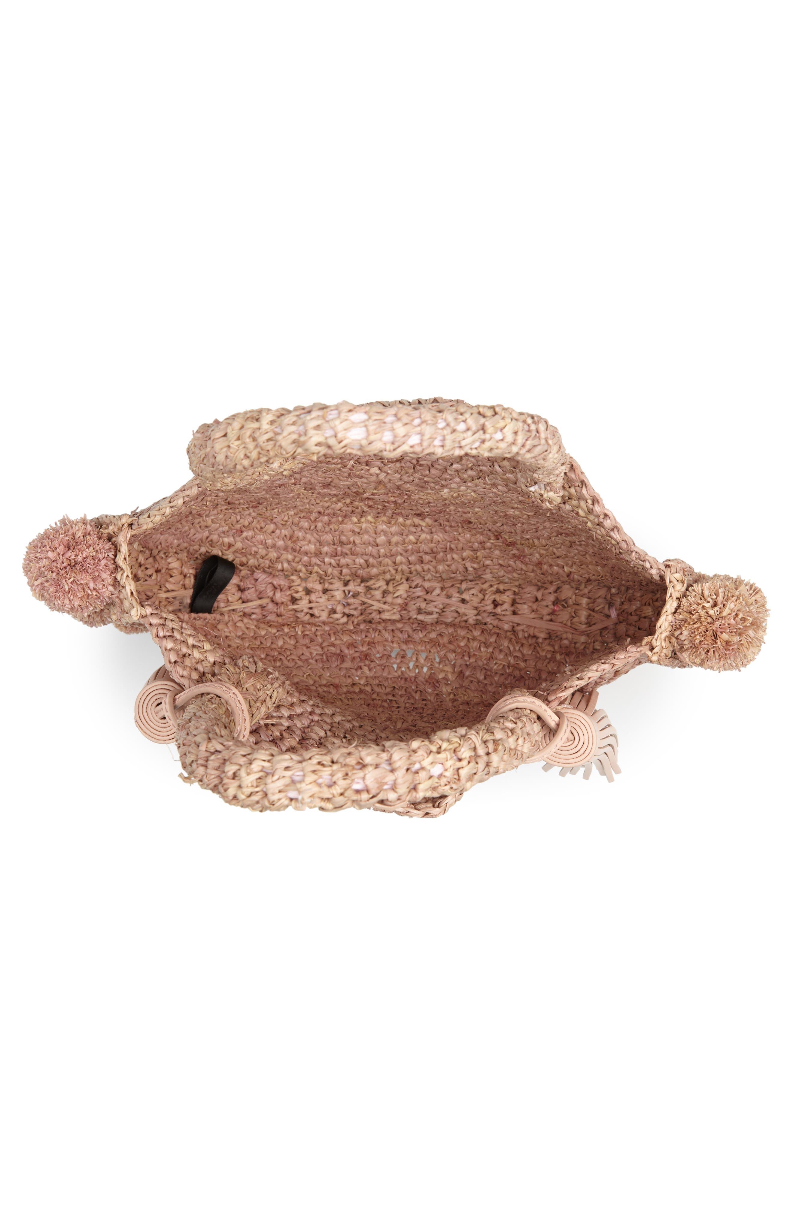 Straw Circle Tote, Alternate, color, BALLET
