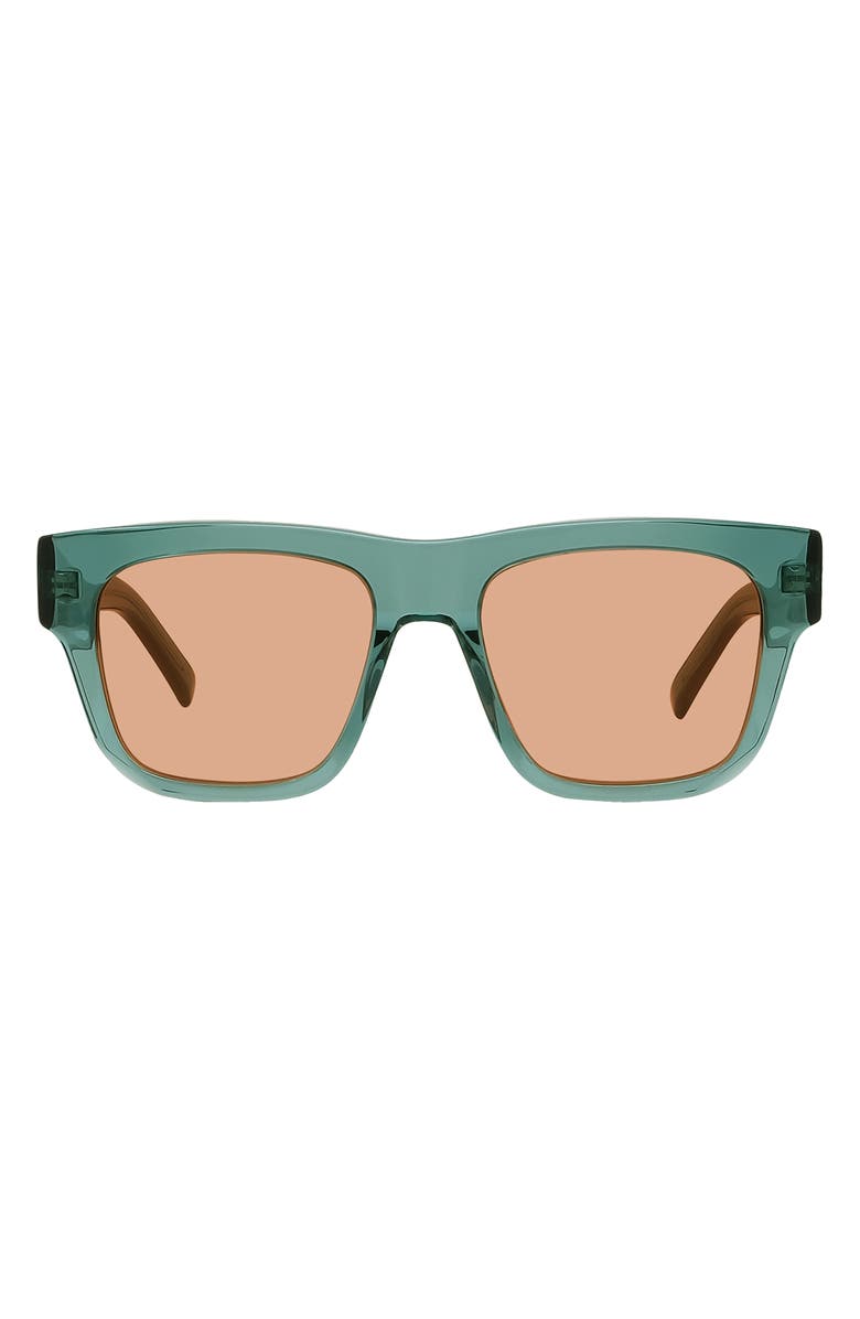 Givenchy GV Day Lector 52mm Square Sunglasses, Main, color, Light Green/ Other / Roviex