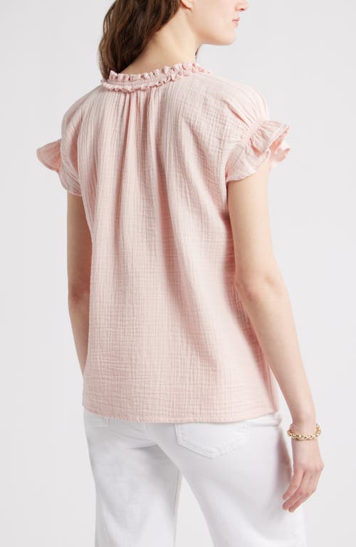 Caslonr Caslon(r) Ruffle Cotton Gauze Top