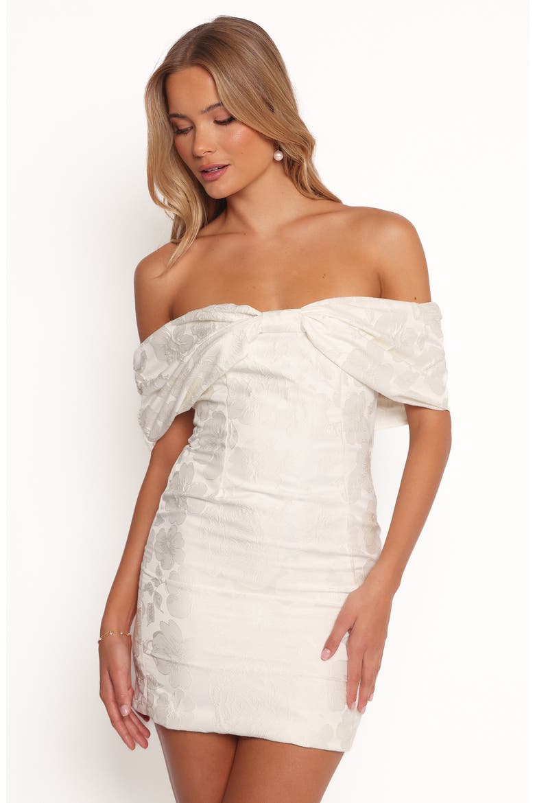 Kaeli Floral Jacquard Minidress, Alternate, color, WHITE
