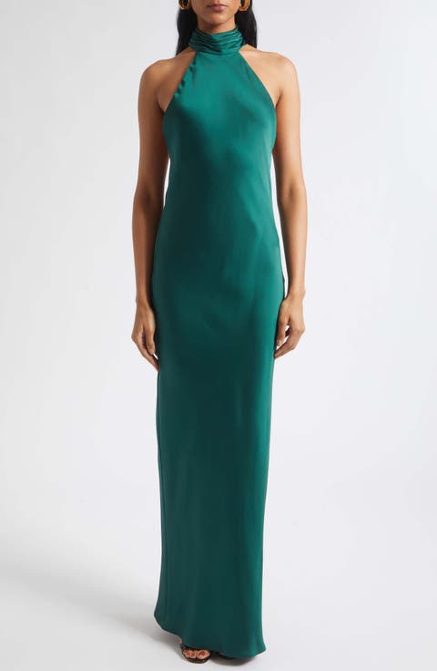 Tatiana Halter Neck Satin Gown