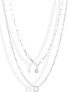 MESHMERISE Diamond Initial Charm Necklace