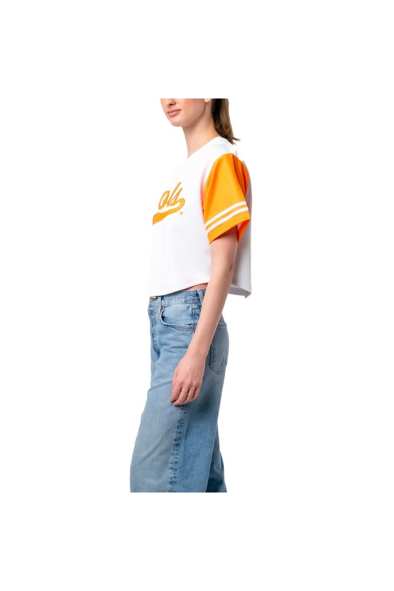 Women's Established & Co. White Tennessee Volunteers Baseball Jersey Cropped T-Shirt, Alternate, color, White