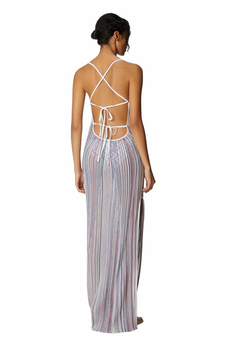 Missoni Long Cover-up With Straight Neckline And Open Back, Alternate, color, Multicoloured