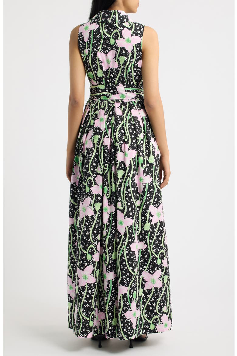 Marria Floral Print Sleeveless Dress, Alternate, color, ONYX BLUSHING BLOOMS