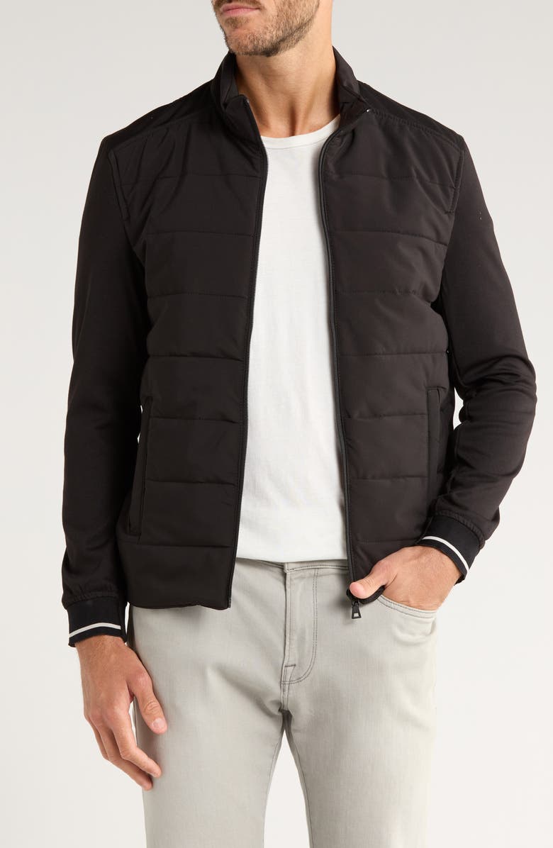 DENIM AND FLOWER Quilted Puffer Jacket, Main, color, Black