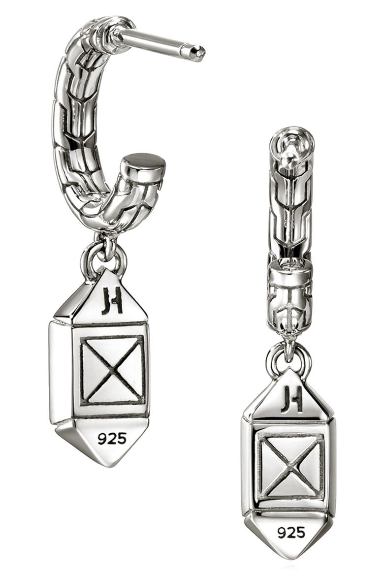 Icon Stud Diamond Hoop Earrings, Alternate, color, SILVER