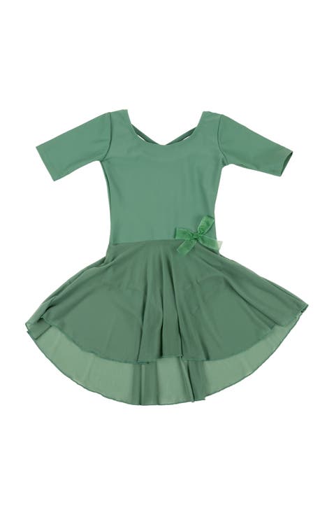 Girls Short Sleeve Skirted Leotard