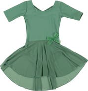 Leveret Girls Short Sleeve Skirted Leotard