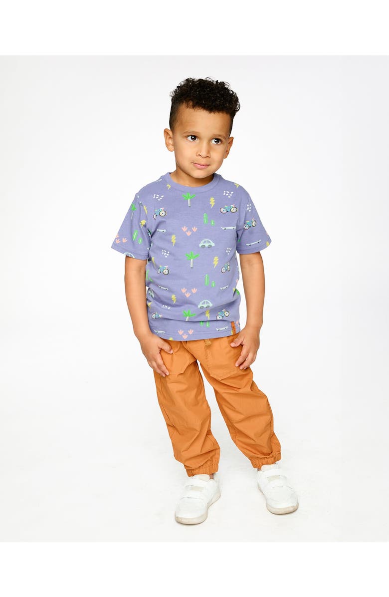 Deux par Deux Organic Cotton Jersey Bicycle T-Shirt, Alternate, color, Blue Bicycle Print