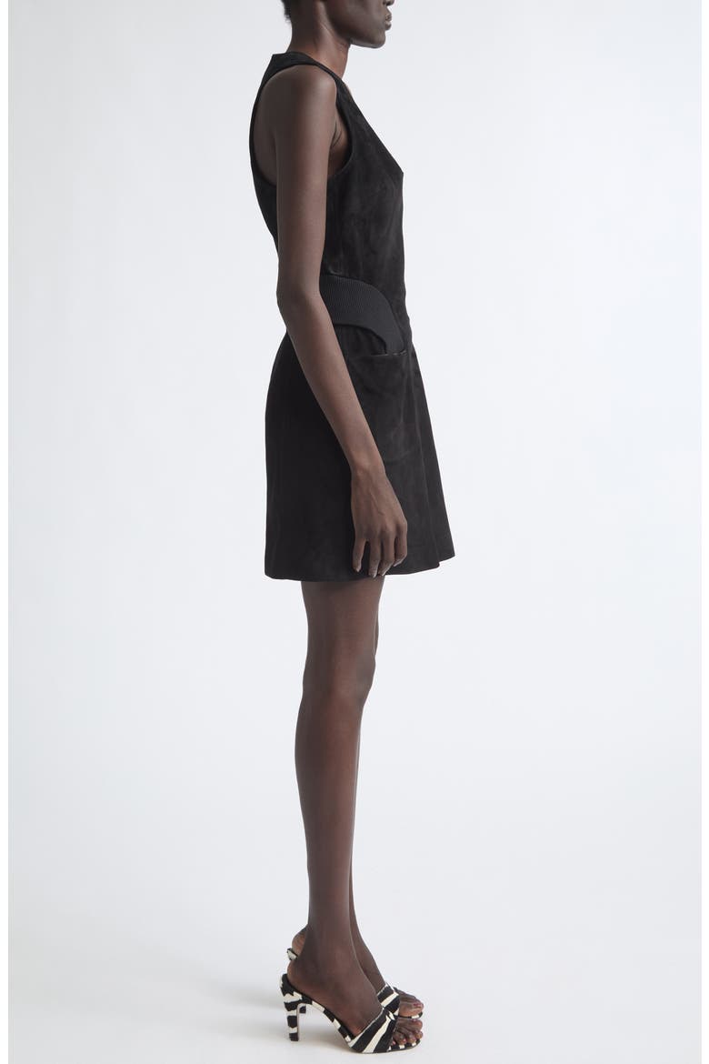 Sleeveless Suede Minidress, Alternate, color, NERO