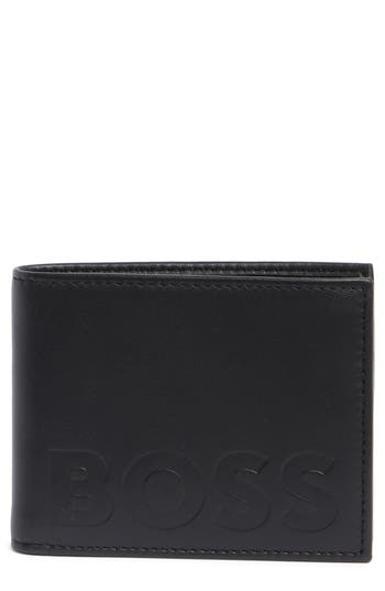 Hugo Boss Boss Laslo Leather Bifold Wallet In Black
