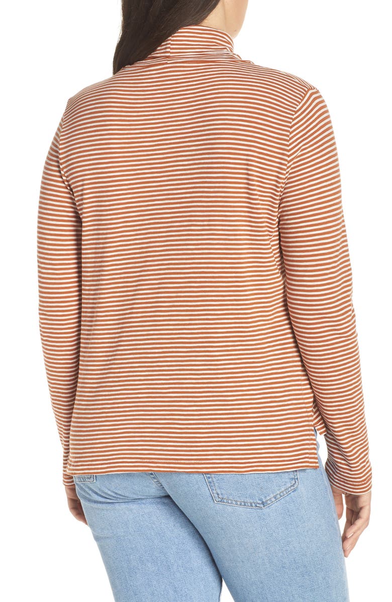Madewell Stripe Whisper Cotton Turtleneck, Alternate, color,