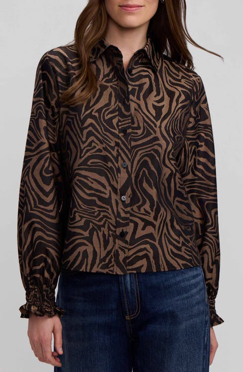 Vivienne Zebra Print Long Sleeve Shirt