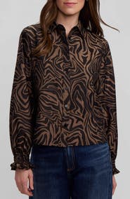 Foxcroft Vivienne Zebra Print Long Sleeve Shirt
