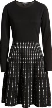 Julia Jordan Pattern Long Sleeve Knit Dress