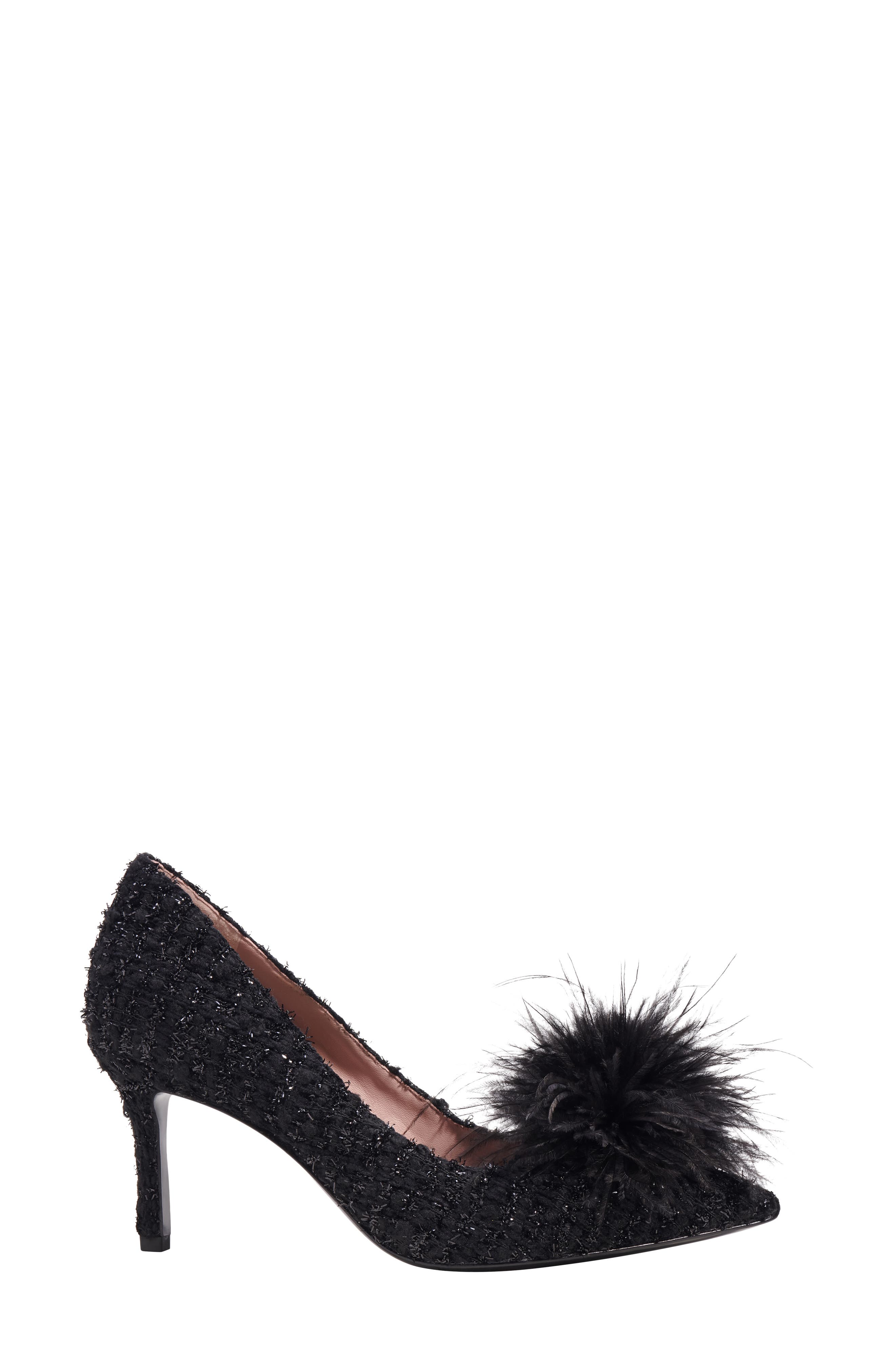 Kate Spade New York marabou pointed toe pump, Alternate, color, 