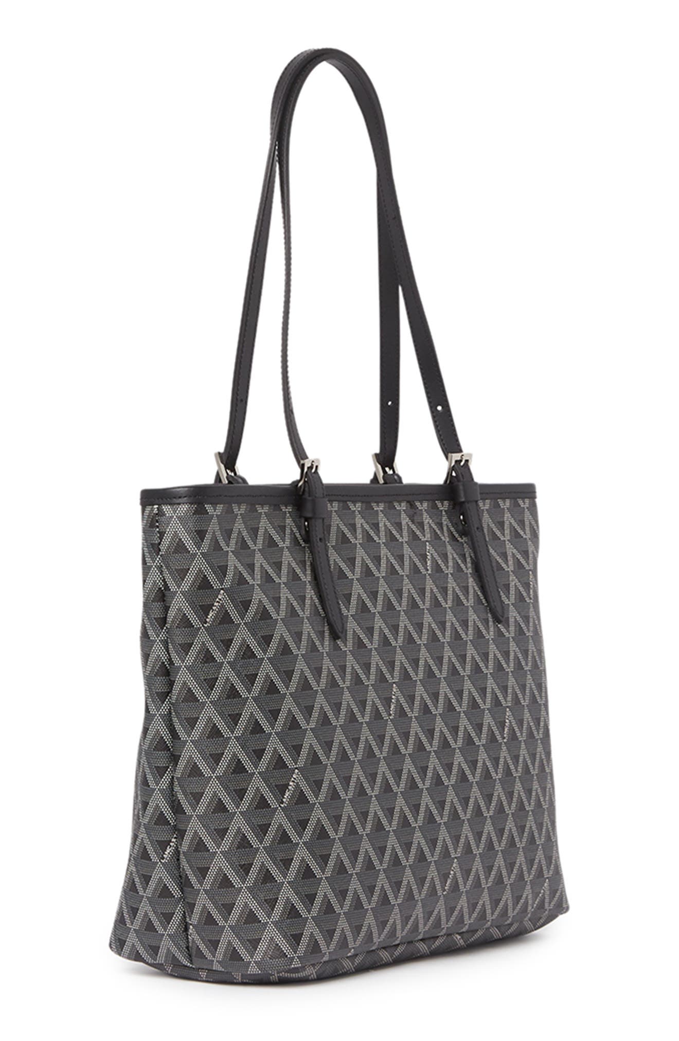 Zipped Shoulder Tote Bag M Ikon, Alternate, color, BLACK