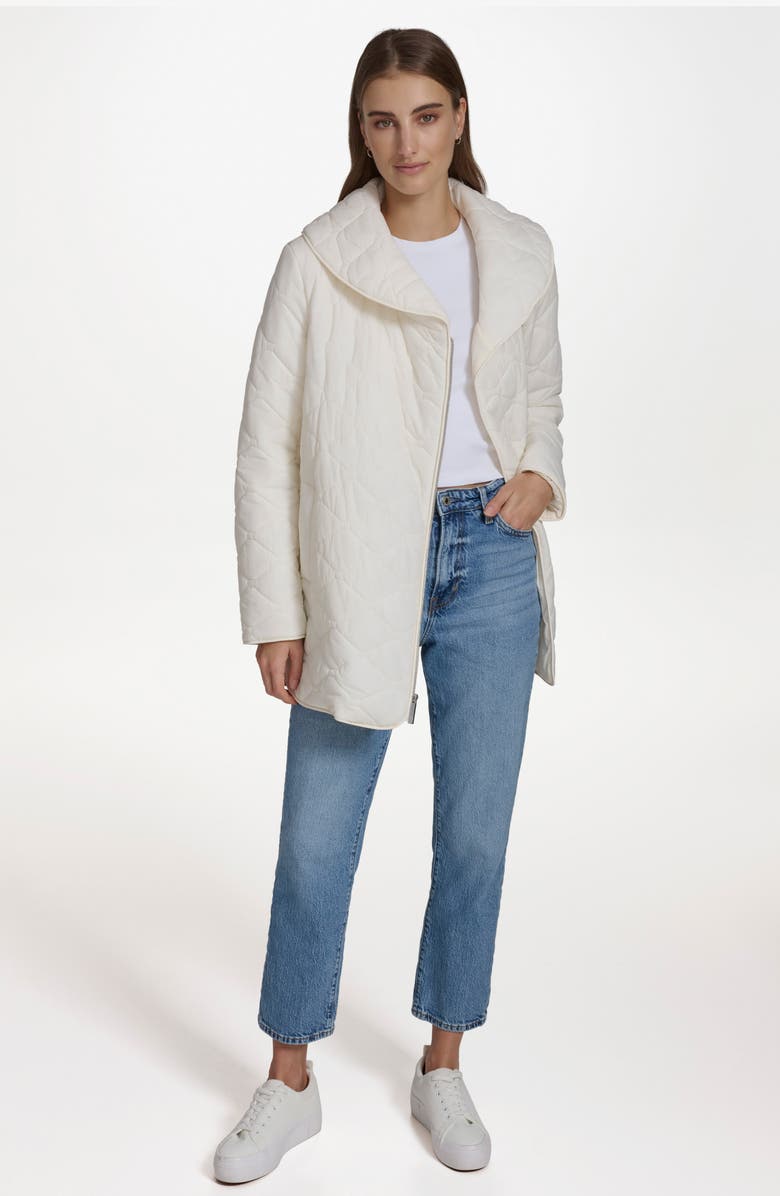 Andrew Marc Midlength Onion Quilted Jacket, Alternate, color, Cream