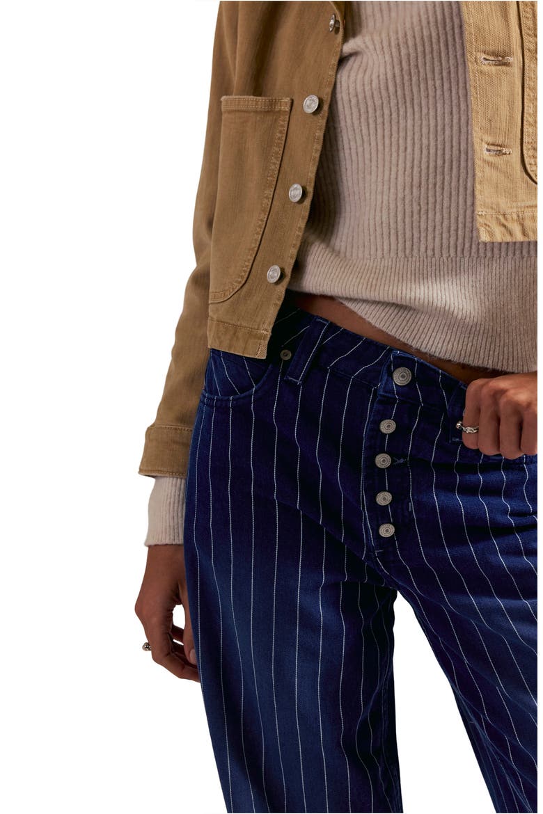 Nia Stripe Boyfriend Jeans, Alternate, color, INDIGO PINSTRIPE