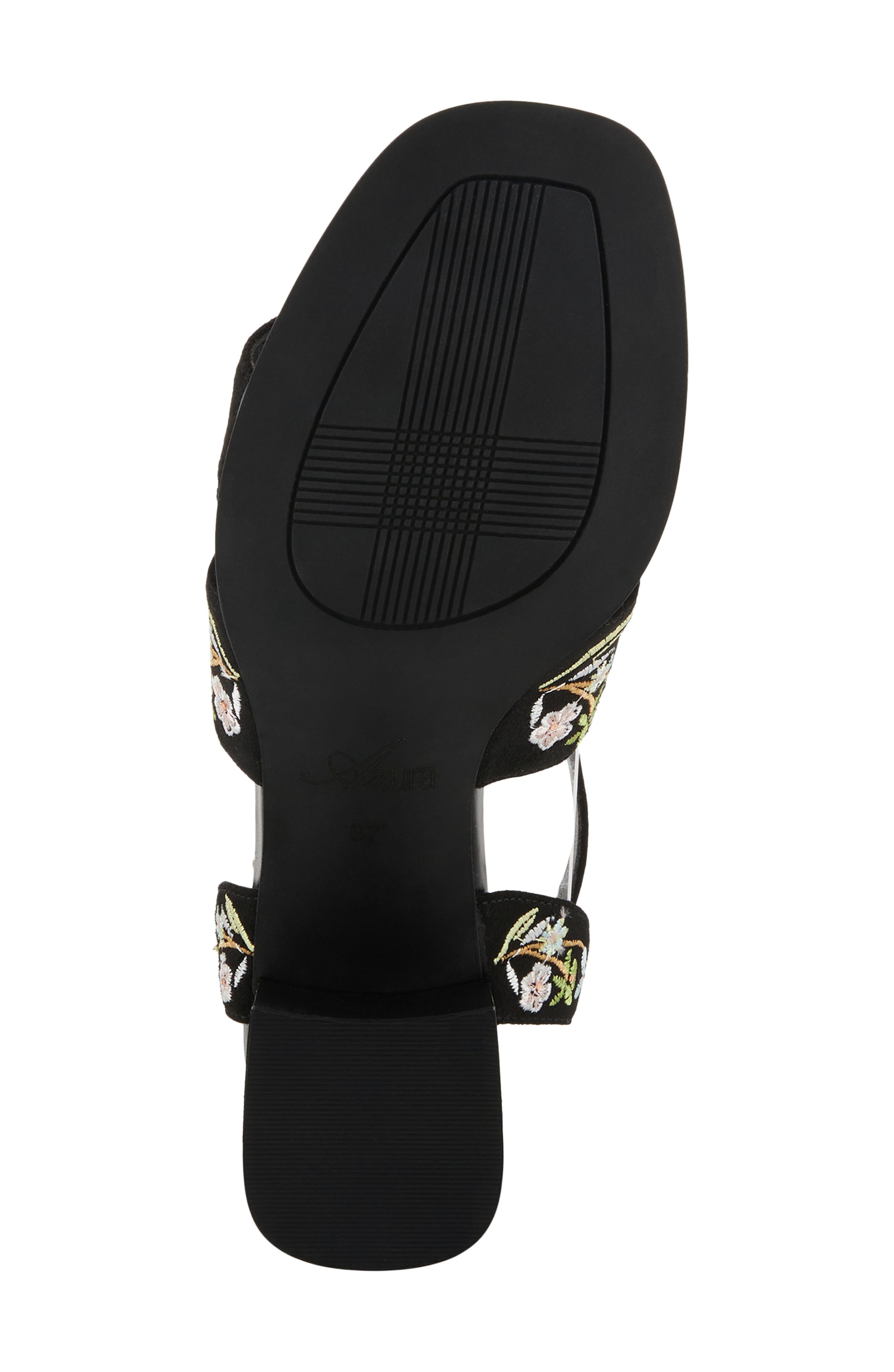 AZURA BY SPRING STEP Romantic Floral Embroidered Sandal, Alternate, color, Black