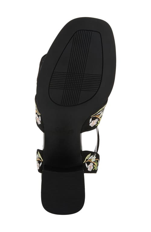 Azura By Spring Step Romantic Floral Embroidered Sandal In Black
