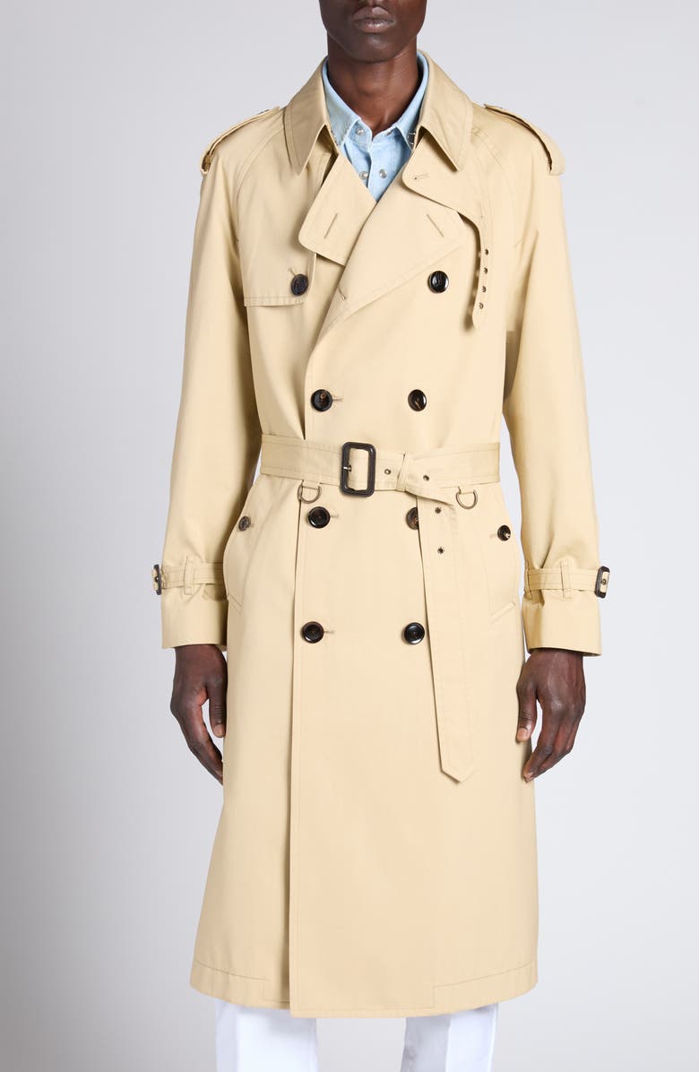 TOM FORD Cotton & Silk Parachute Trench Coat, Alternate, color, Camel