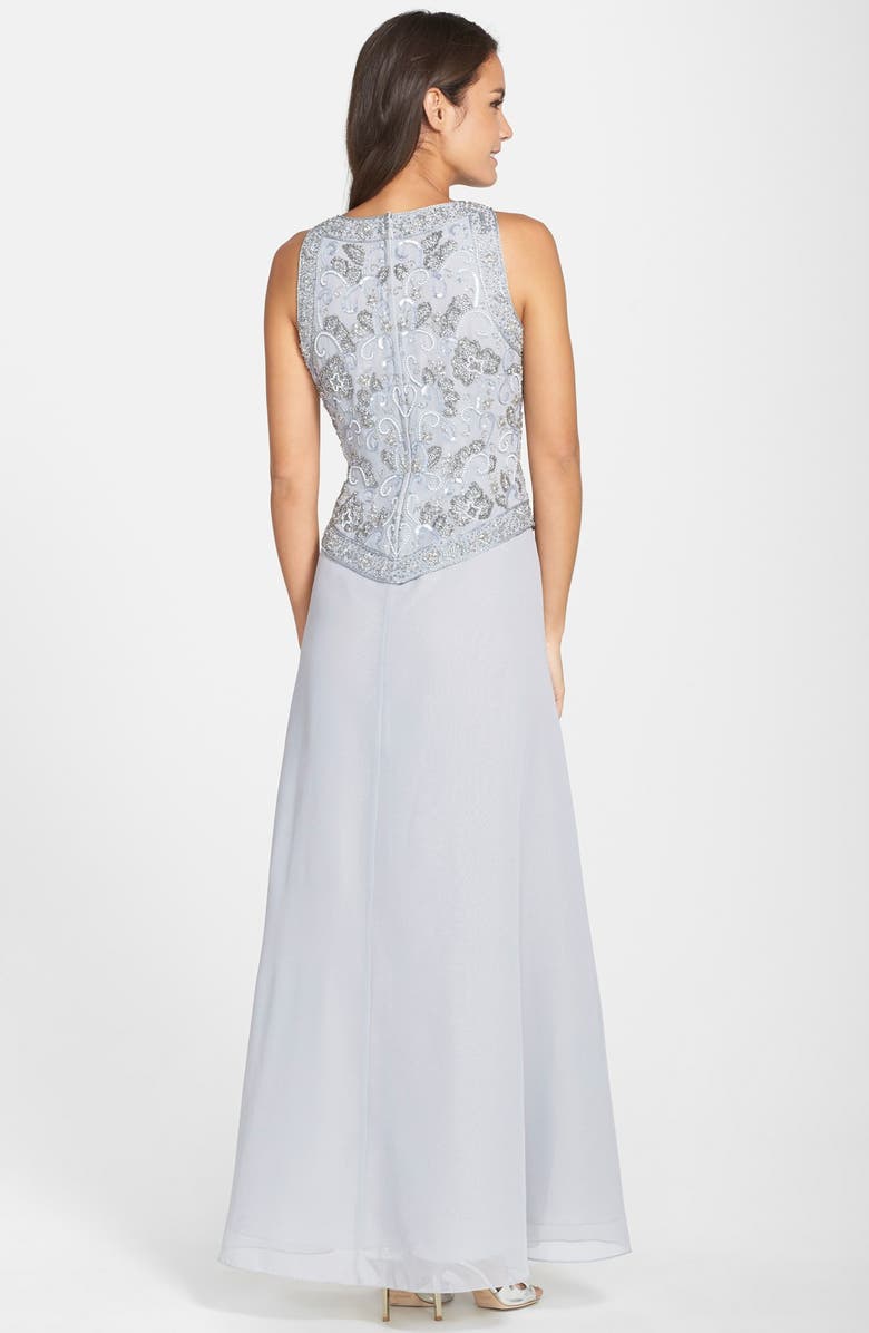 J Kara Embellished Bodice Mock Two-Piece Gown, Alternate, color, 