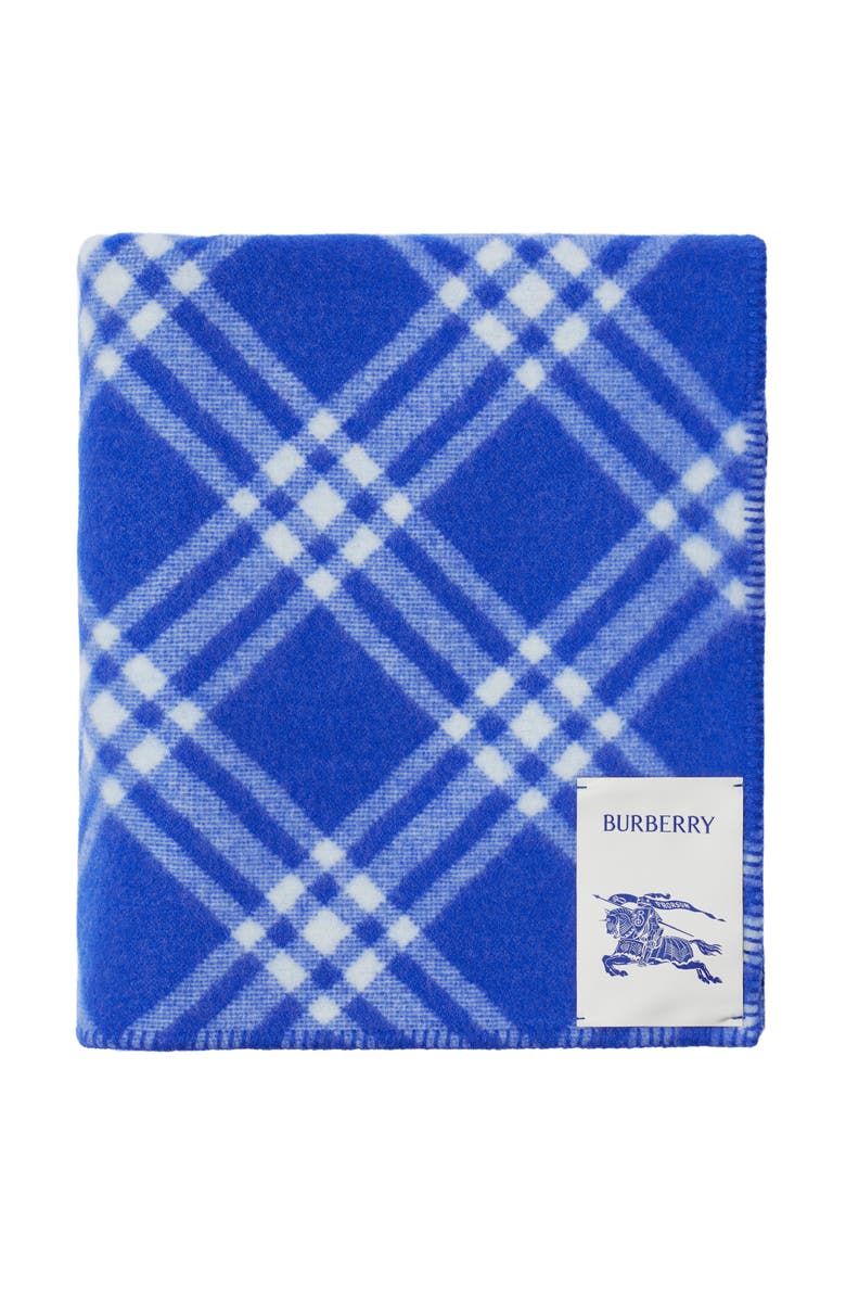 Burberry Check Wool Blanket, Main, color, Knight