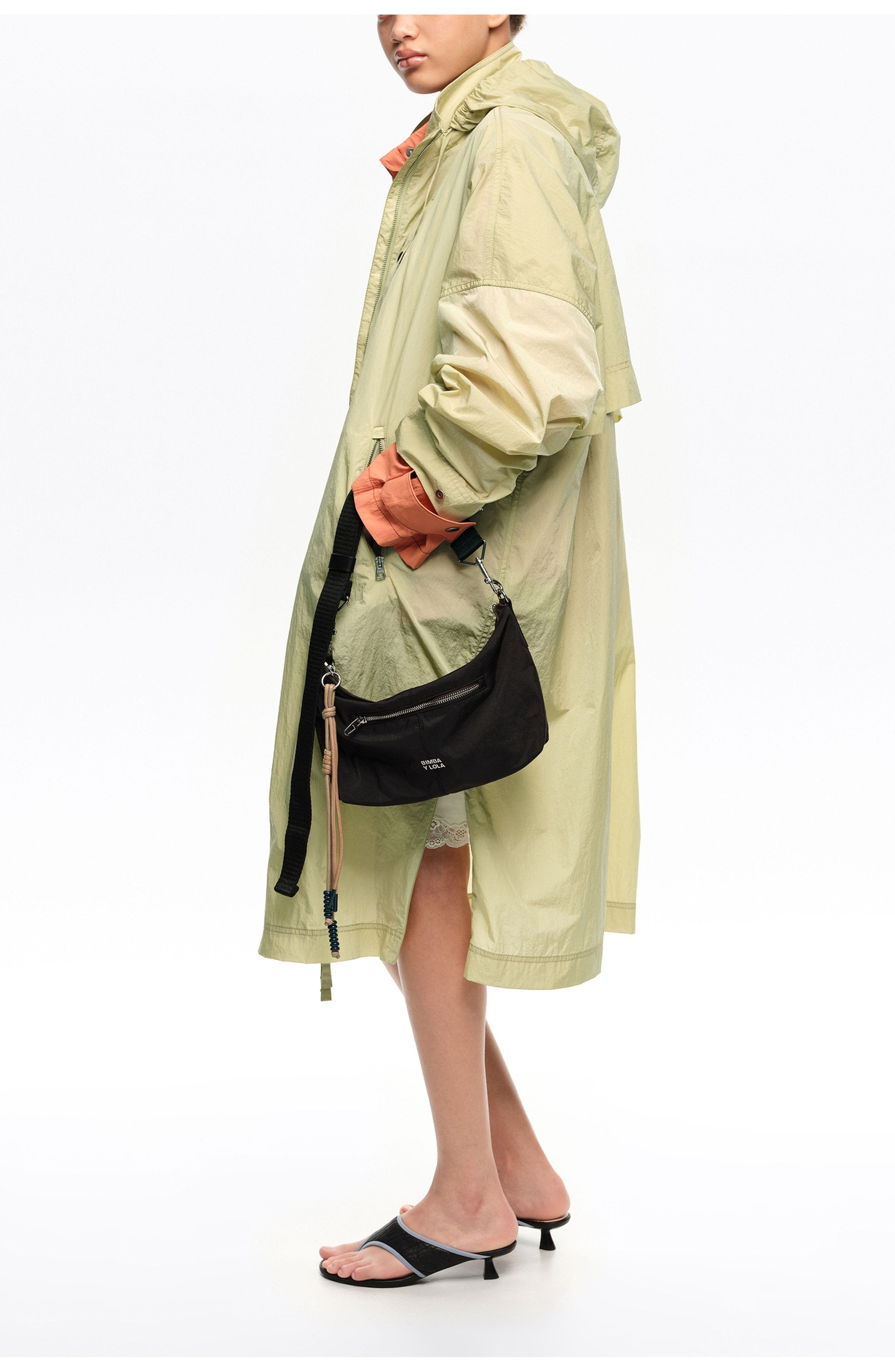 Bimba y Lola Nylon Trapecio Bag, Alternate, color, Graphite