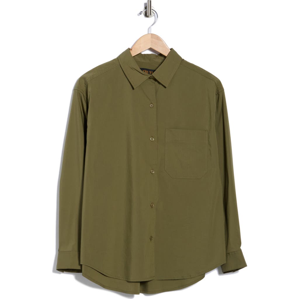 Truth Drop Shoulder Button-up Shirt In Green