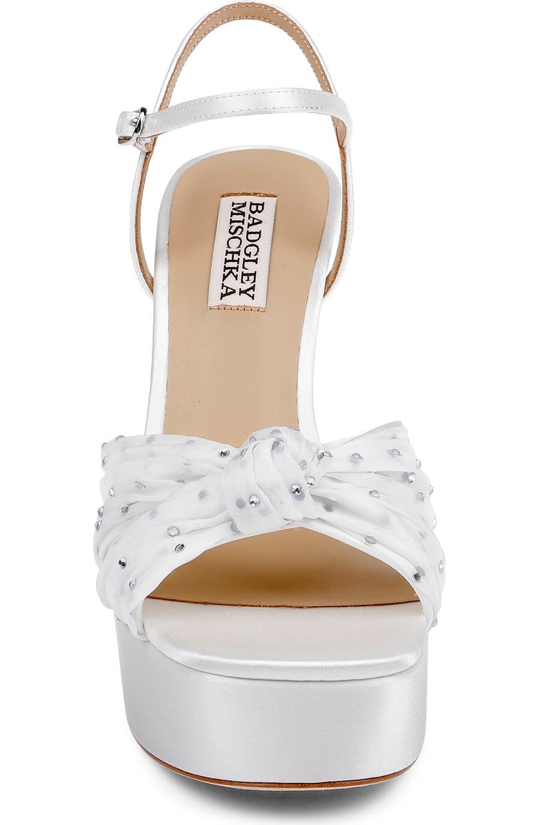 Badgley Mischka Collection Willabella Ankle Strap Platform Sandal, Alternate, color, White Satin