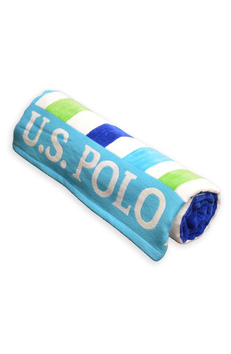 US POLO ASSN Port Stripe Jacquard Beach Towel, Alternate, color,