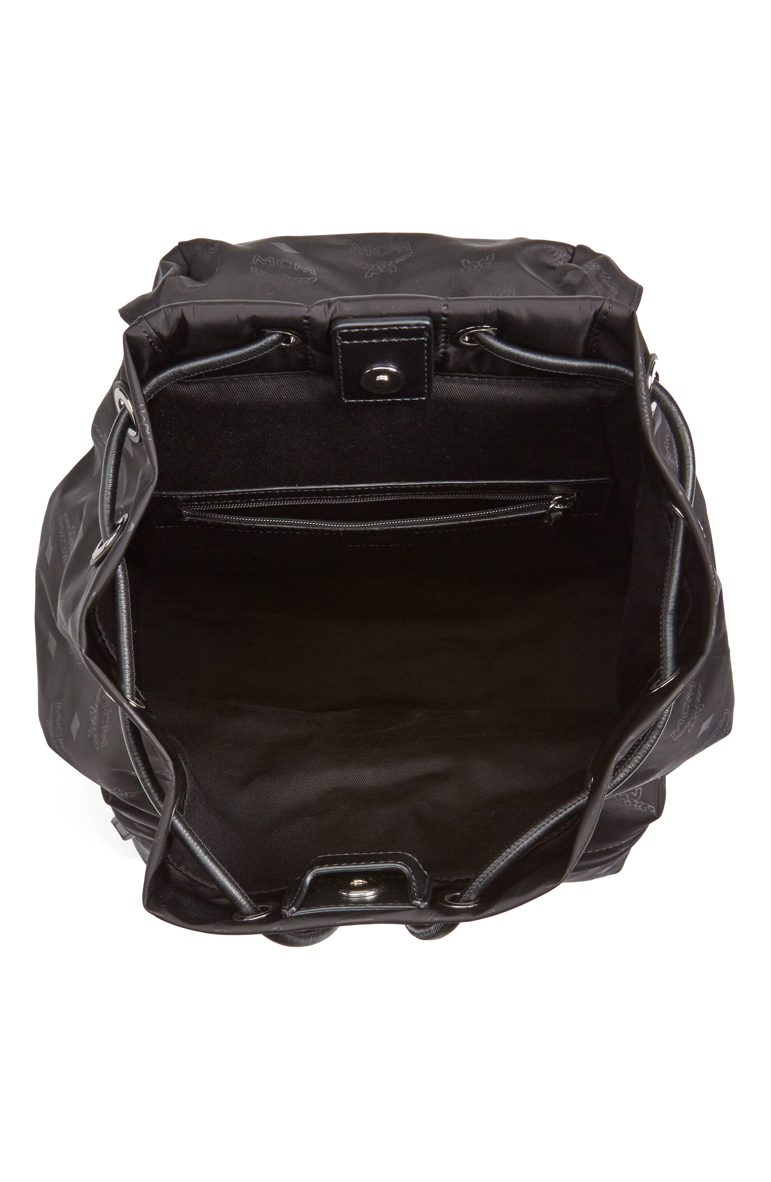 MCM Small Dieter Monogrammed Nylon Backpack, Alternate, color, 