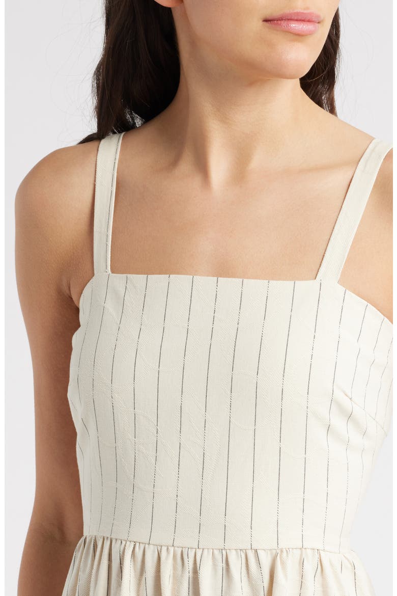 Casey Stripe Floral Jacquard Cotton Blend Sundress, Alternate, color, CREME