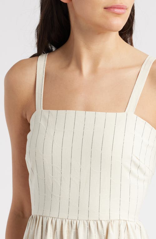 Frnch Casey Stripe Floral Jacquard Cotton Blend Sundress In Sand