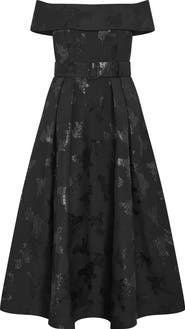 City Chic High Status Off the Shoulder Midi Dress