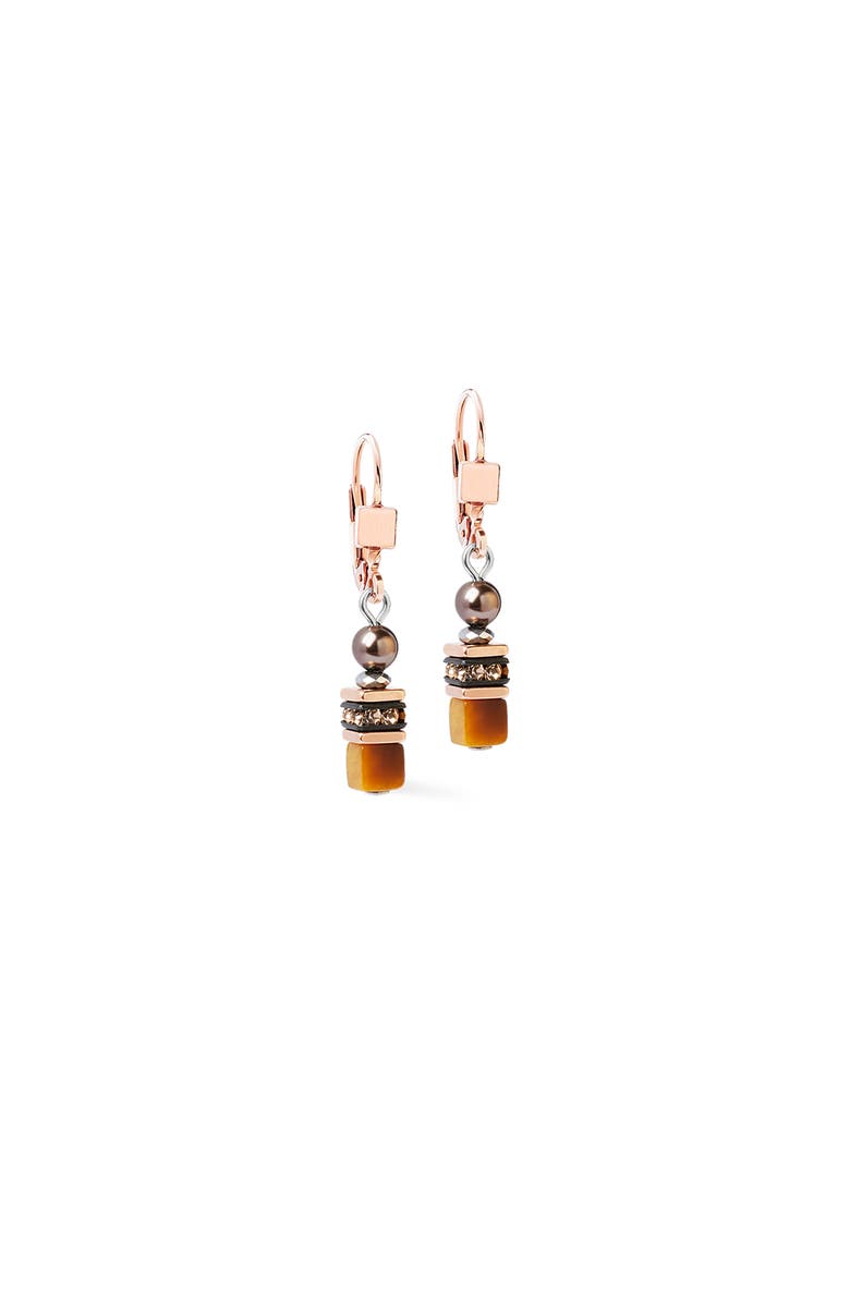 COEUR DE LION Princess Earth Glow Rose Gold Earrings, Alternate, color, Brown