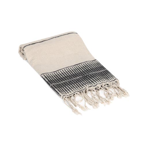 Olive And Linen Olive & Linen Amber Linen Turkish Hand / Kitchen Towel In Black